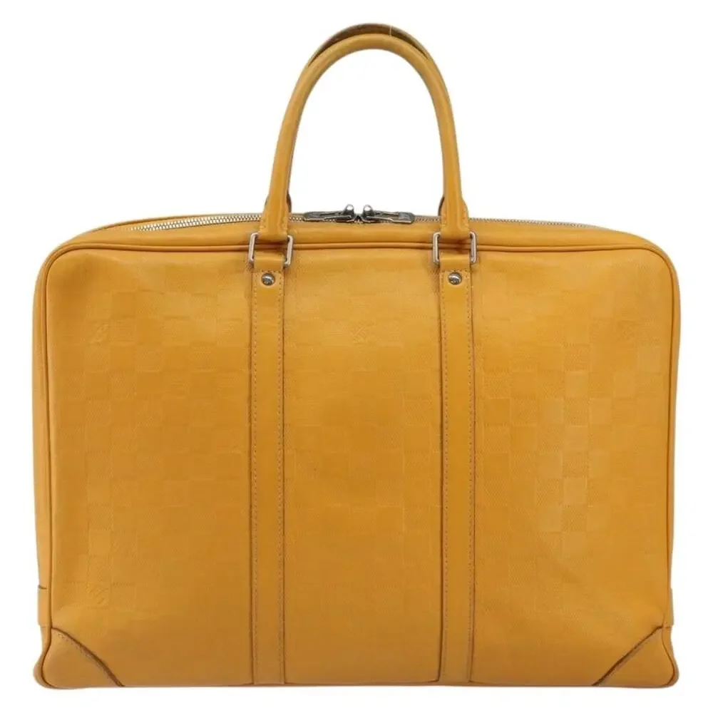 Louis Vuitton Damier Infini Porte Documents Voyage Bag Solar Yellow